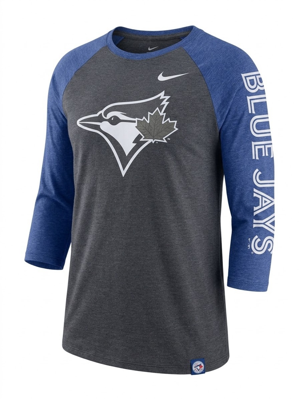 Nike Toronto Blue Jays MLB ¾ Sleeve Raglan T-Shirt - Small - Grey/Blue